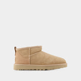 Classic Ultra Mini Ankle Boots - Ugg - Beige - Leather