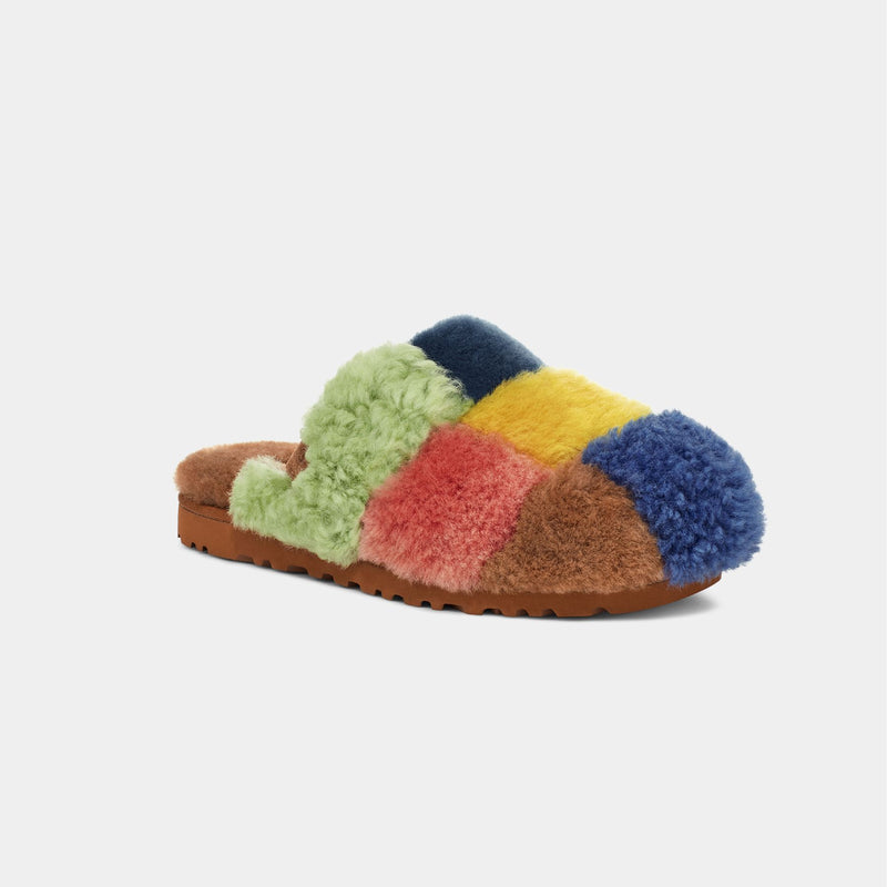 Ugg Tes Patchwork Slides - UGG - Shearling - Multicolor