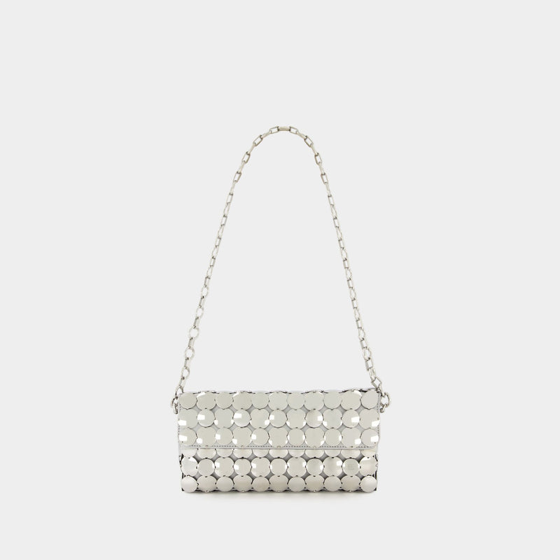 Button Baguette Crossbody  - Paco Rabanne - Silver