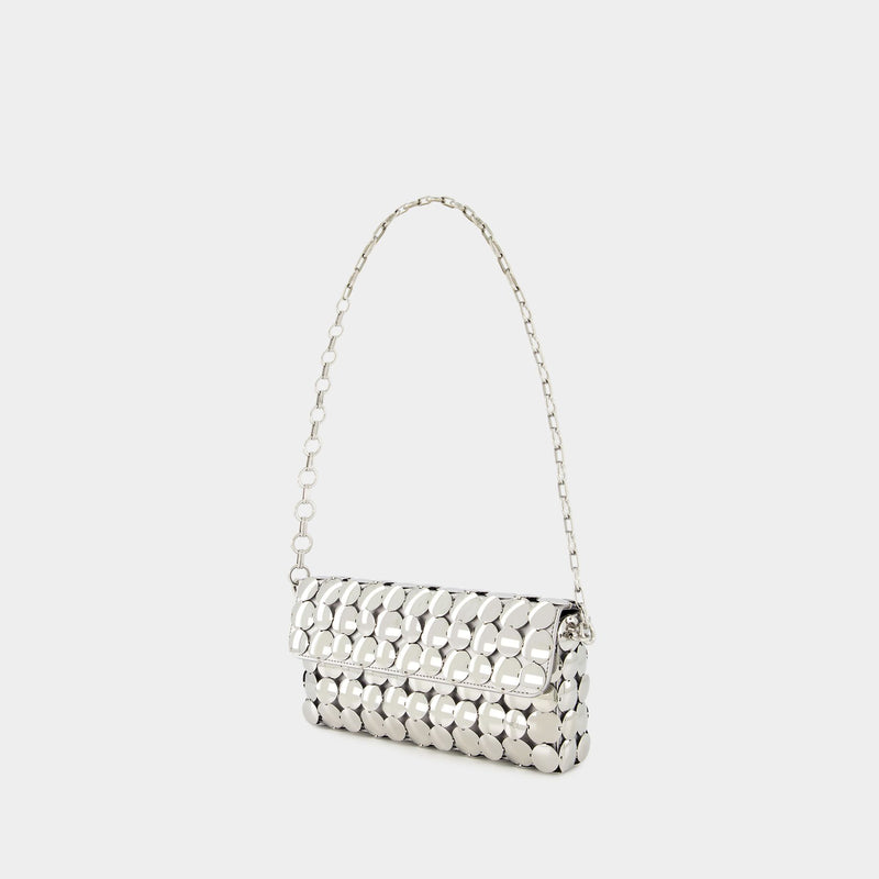 Button Baguette Crossbody  - Paco Rabanne - Silver