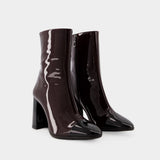 Donna Ankle Boots - Carel - Patent Leather - Brown/Black