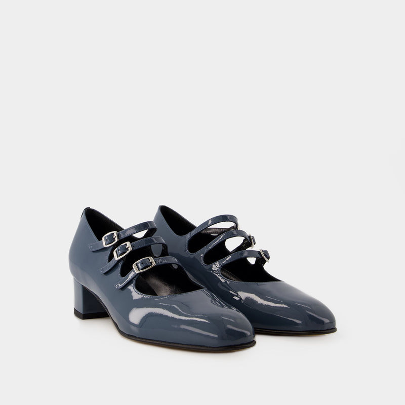 Kina Pumps - Carel - Patent Leather - Grey Blue