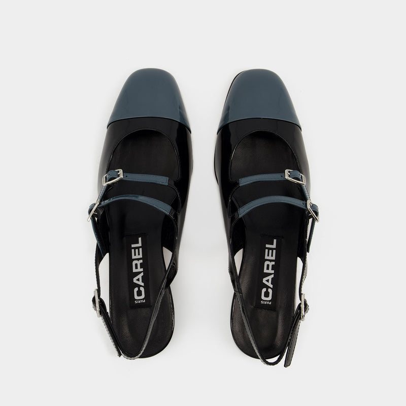 Abricot Sandals - Carel - Leather - Black/Blue