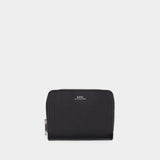 Emmanuel Compact Change Purse - A.P.C - Leather - Black