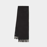 Ambroise Embroidered Scarf - A.P.C. - Wool - Black