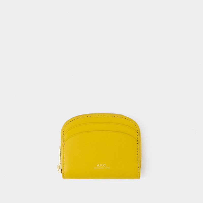 Demi Lune Mini Compact Change Purse - A.P.C - Leather - Yellow