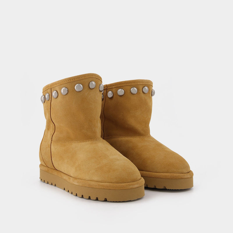 Kypsy Ankle Boots in Beige Shearling