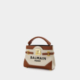 Bbuzz 22 Hobo Bag - Balmain - Stone/Brown - Canva