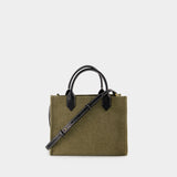 B-Army Small Shopper Bag - Balmain - Canvas - Khaki/Black