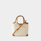 B-Army Mini Grocery Shopper Bag - Balmain - Canvas - Beige