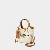 B-Army Mini Grocery Shopper Bag - Balmain - Canvas - Beige