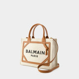 B-Army Small Shopper Bag - Balmain - Canvas - Beige