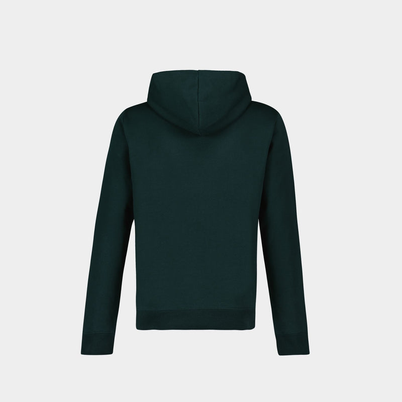 Fleece Hoodie in Green Cotton