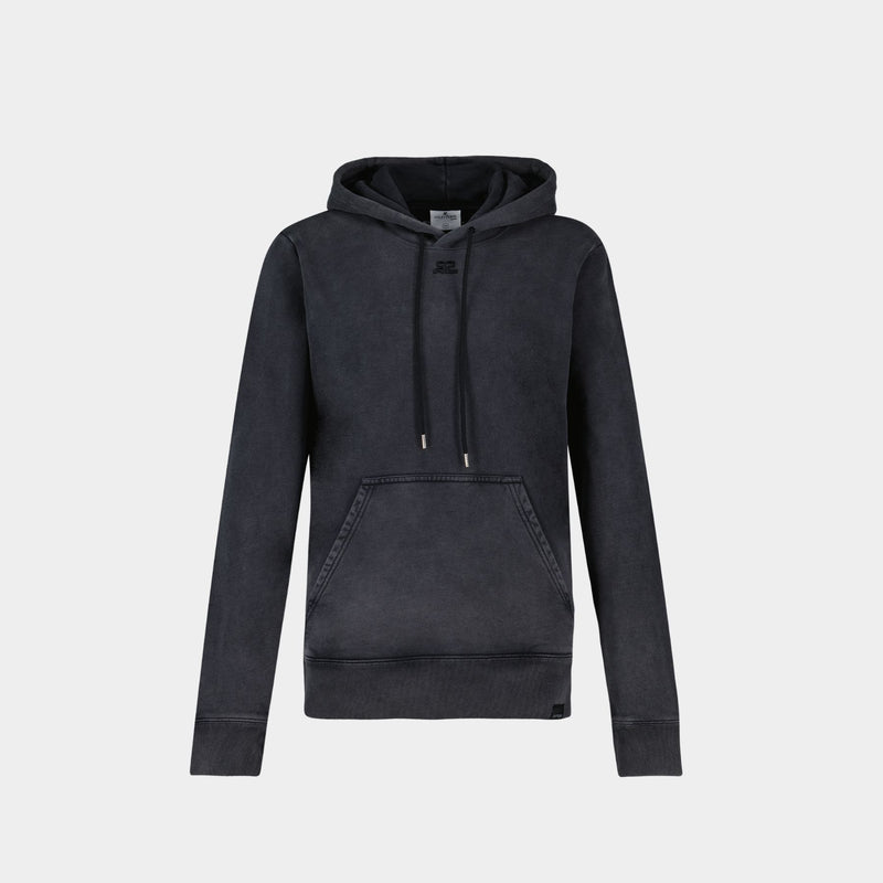 Fleece Hoodie in Grey Cotton