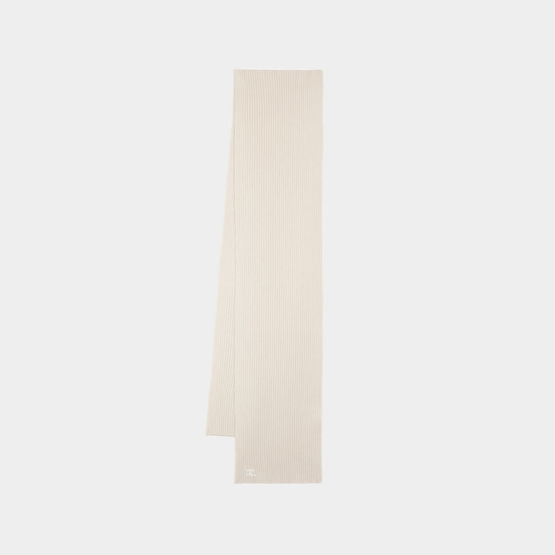 Ac Rib Scarf - Courreges - Wool - Beige