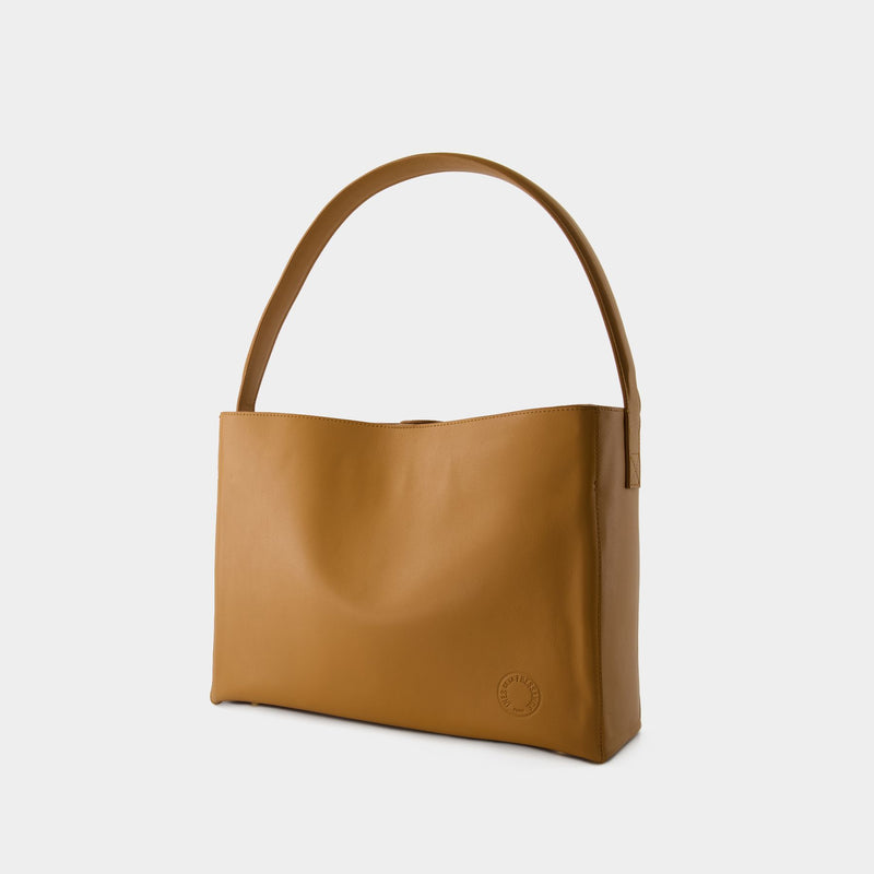 Leonore L Shoulder Bag - Ines de la Fressange - Leather - Camel