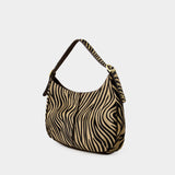 Big Hobo Bag - Rouje - Leather - Beige Zebra