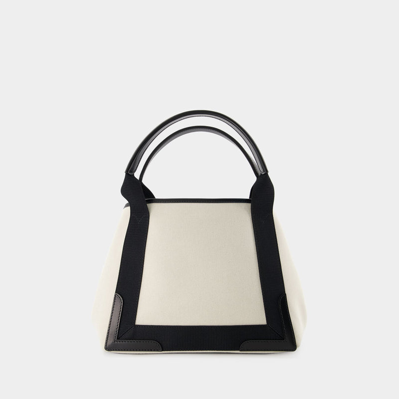 Navy Cabas S Bag - Balenciaga -  Natural/ Black - Canva