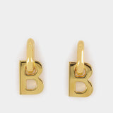 B Chain Xs Earp Earring - Balenciaga -  Slick Gold