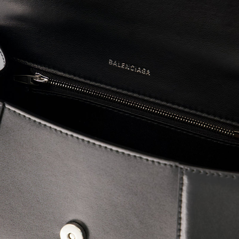 Hourglass S Bag - Balenciaga -  Black - Leather