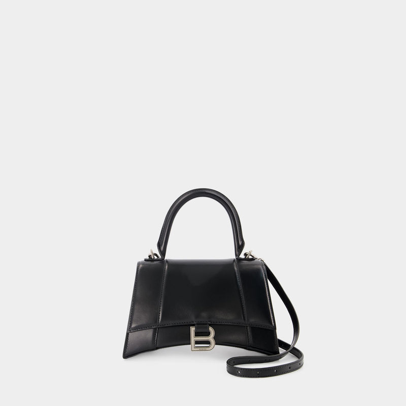 Hourglass S Bag - Balenciaga -  Black - Leather