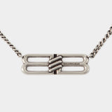 BB Icon Necklace - Balenciaga - Brass - Antique Silver