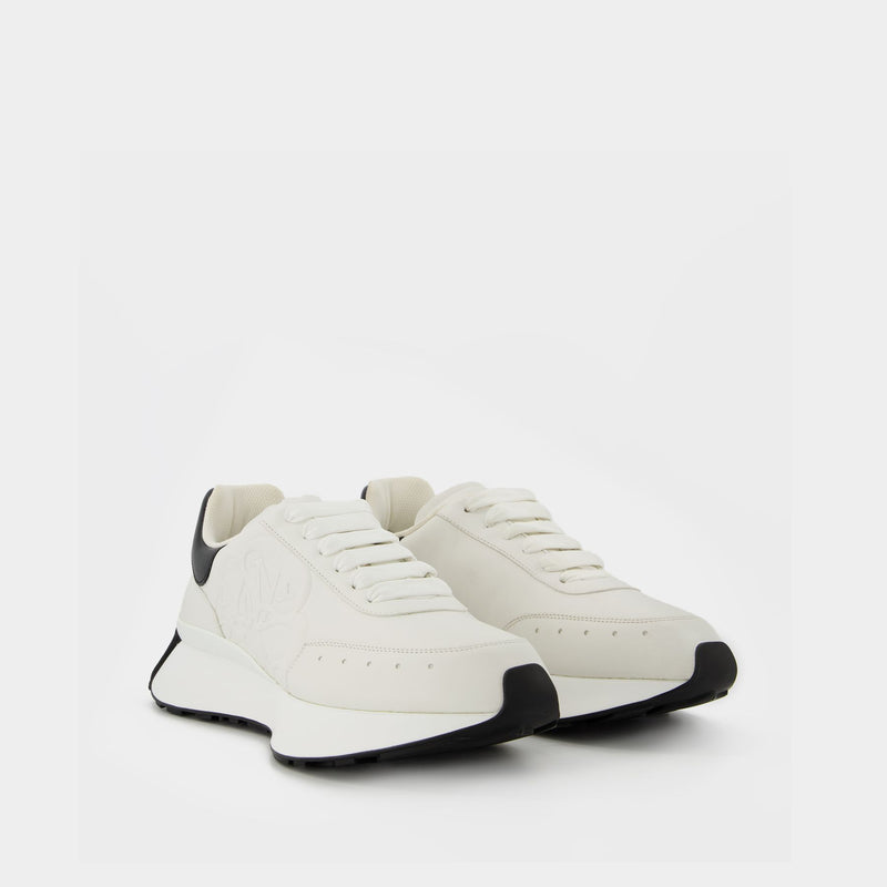 Sprint Runner Sneakers - Alexander Mcqueen - White/Black - Leather