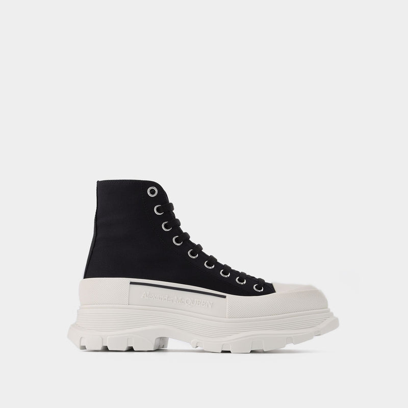 Tread Slick Sneakers - Alexander Mcqueen -  Black/White - Canva