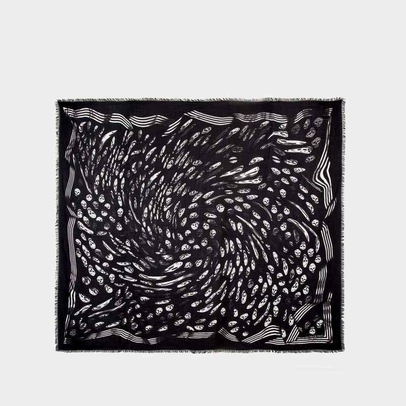 Vortex Biker Scarf in Black and Ivory Modal