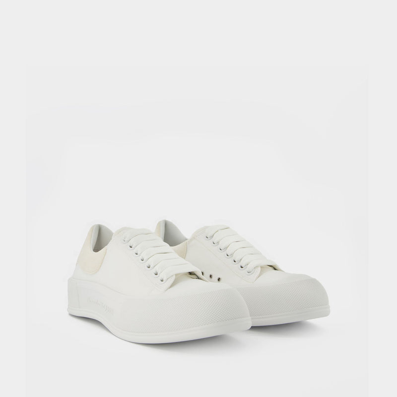 Deck Plimsoll Sneakers - Alexander Mcqueen - White - Canva