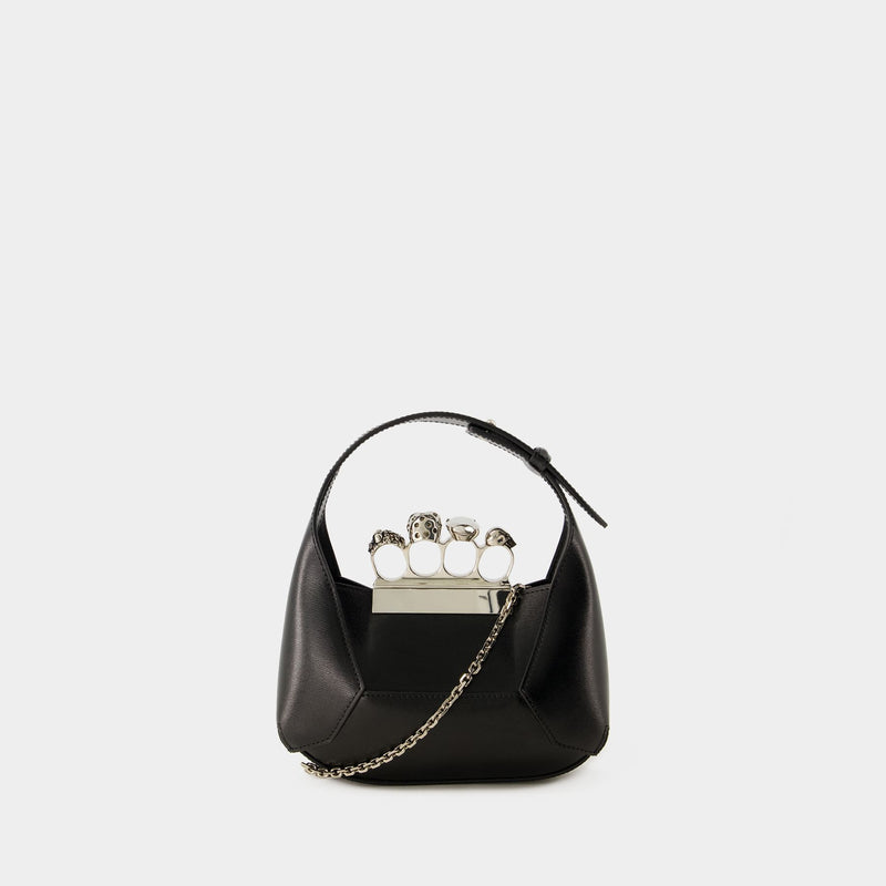 Jewelled Hobo Mini Bag - Alexander Mcqueen - Leather - Black