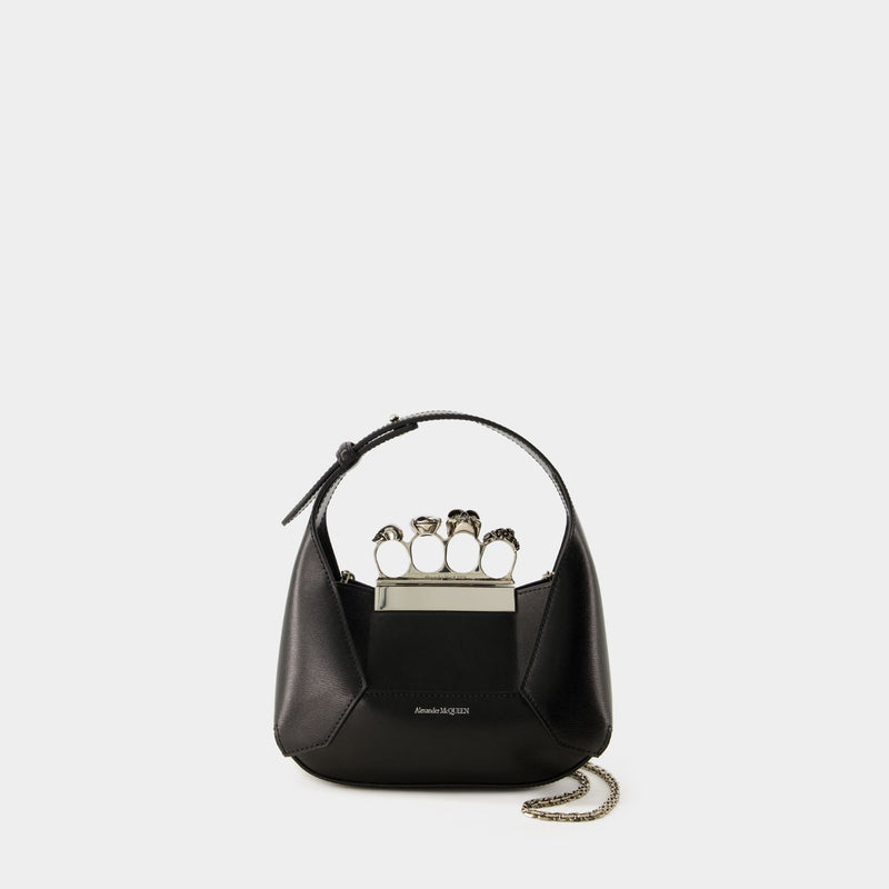 Jewelled Hobo Mini Bag - Alexander Mcqueen - Leather - Black