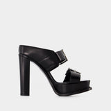 Leath S.Leath Sandals - Alexander McQueen - Leather - Black/Silver