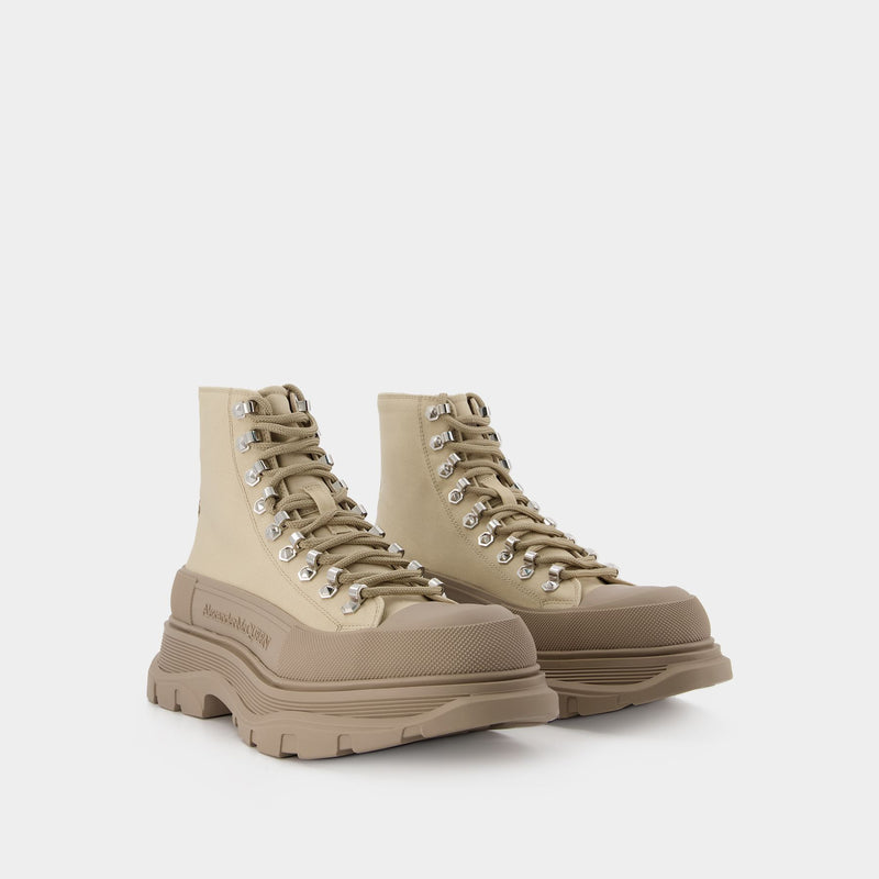 Tread Slick Sneakers - Alexander Mcqueen - Brown - Canva