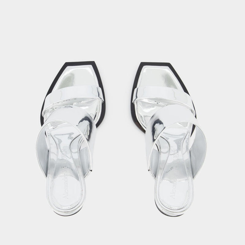 Sandals - Alexander Mcqueen - Silver - Leather