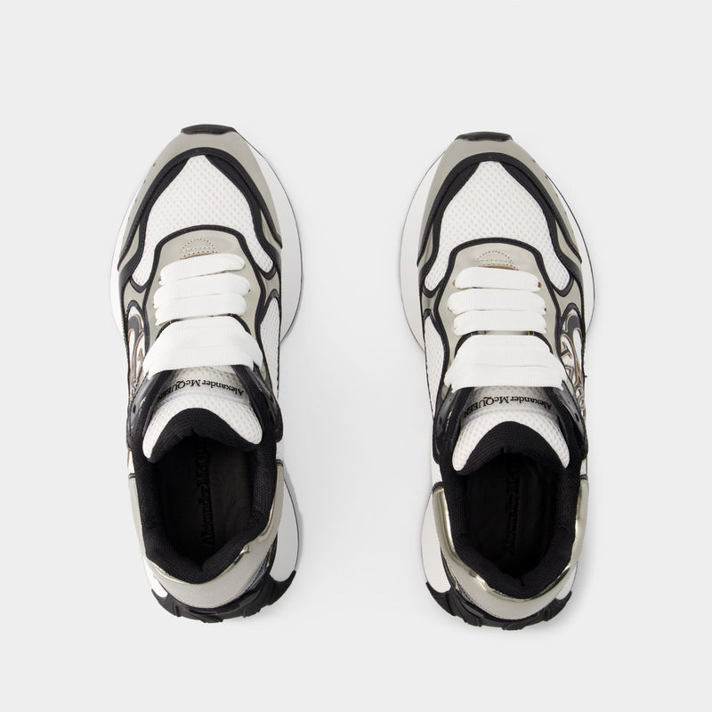 Sprint Runner Sneakers - Alexander Mcqueen - Leather - Beige/Black