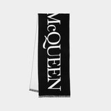 Classic Logo Scarf - Alexander Mcqueen - Wool - Black