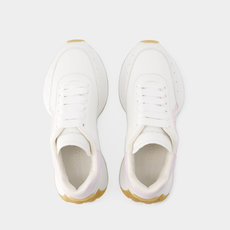 Sprint Runner Sneakers - Alexander Mcqueen - Leather - White