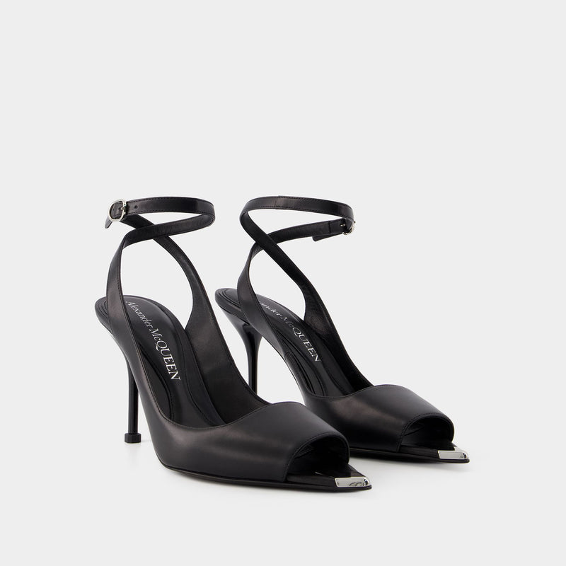 Punk Sandals - Alexander Mcqueen - Leather - Black/Silver