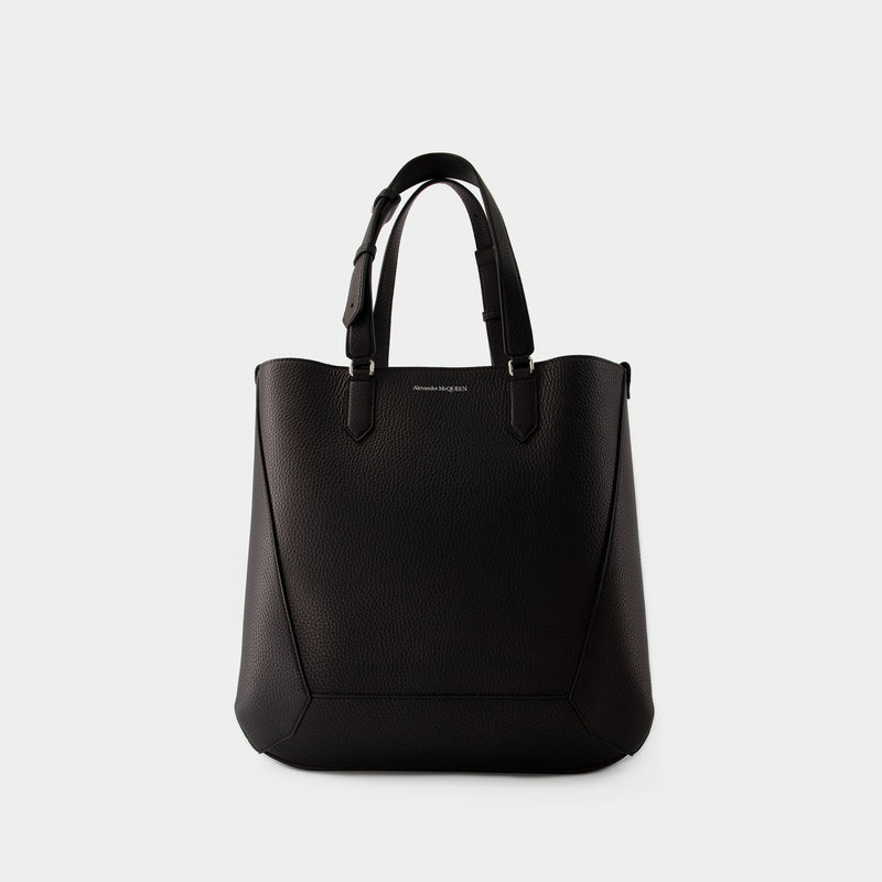 The Edge Medium Shopper Bag - Alexander Mcqueen - Leather - Black