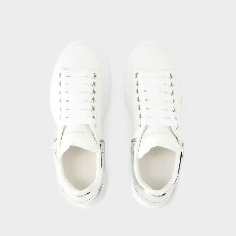 Oversized Sneakers - Alexander Mcqueen - Leather - White/Silver