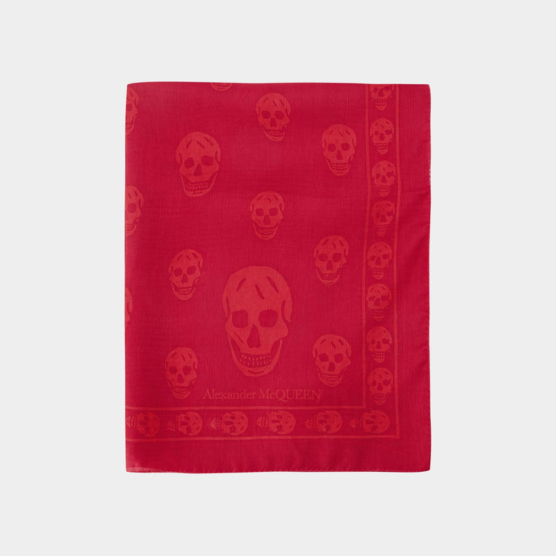 Skull Scarf - Alexander Mcqueen - Silk - Red