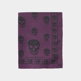 Skull Scarf - Alexander Mcqueen - Silk - Night Shade