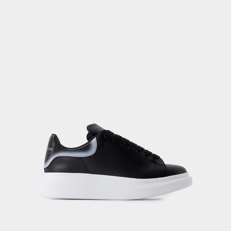 Oversized Sneakers - Alexander McQueen - Leather - Black/Silver