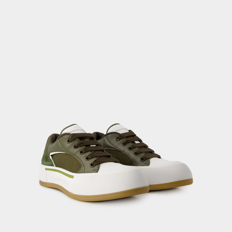 Deck Sneakers - Alexander McQueen - Calfskin - Khaki