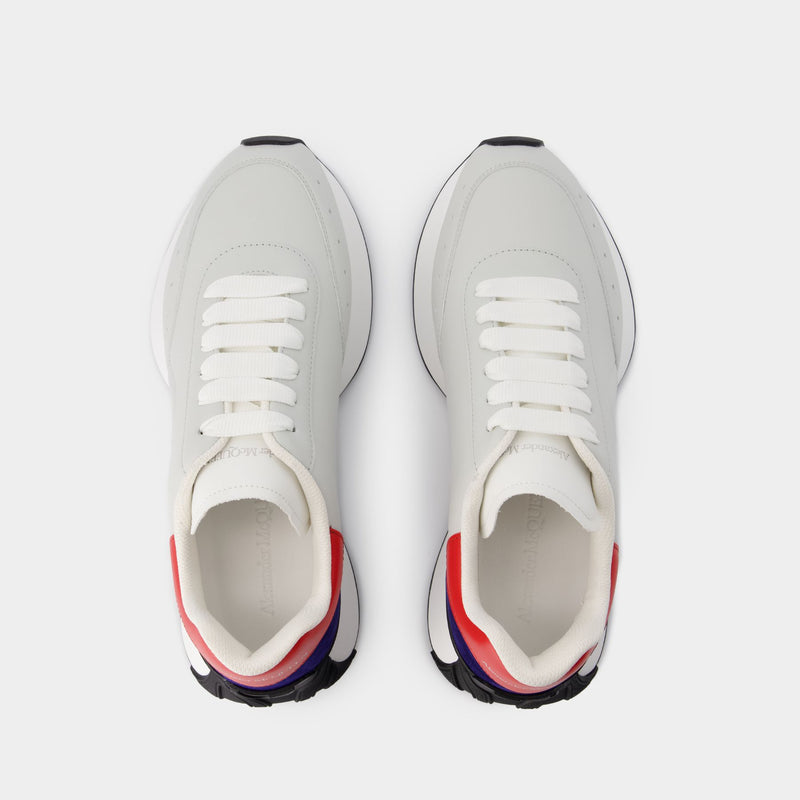 Sprint Runner Sneakers - Alexander McQueen - Calfskin - Grey