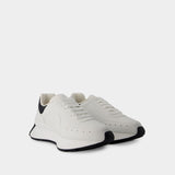 Sprint Runner Sneakers - Alexander McQueen - Leather - White/Black