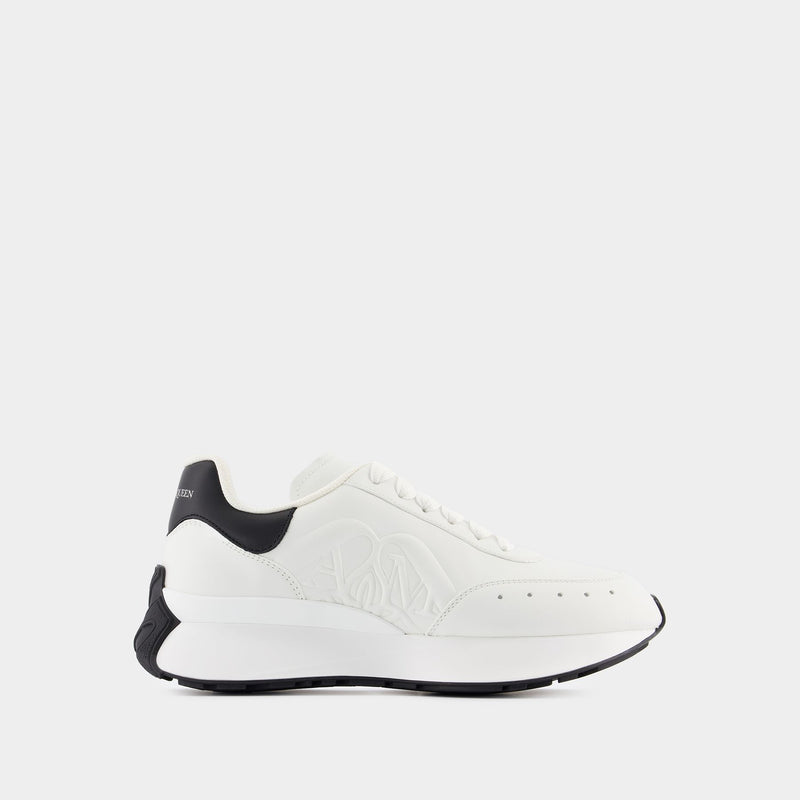 Sprint Runner Sneakers - Alexander McQueen - Leather - White/Black