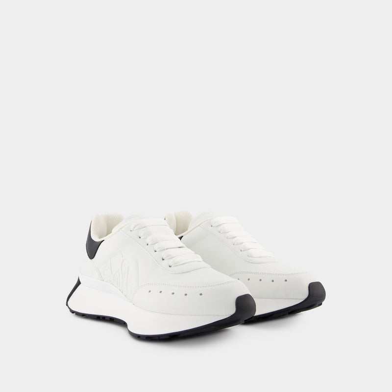 Sprint Runner Sneakers - Alexander McQueen - Leather - White/Black