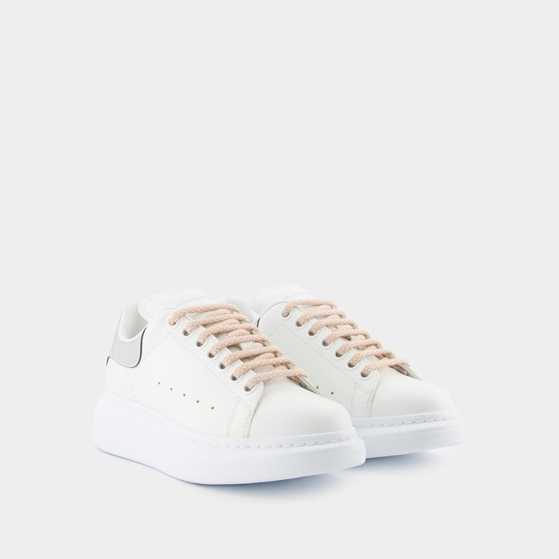 Oversized Sneakers - Alexander McQueen - Leather - White/Silver